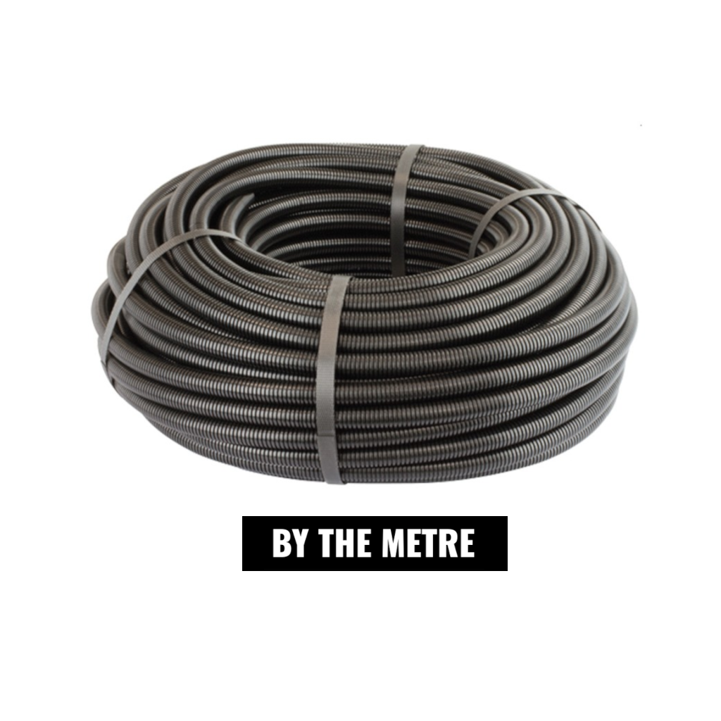 Conduit, Convoluted Tubing, Non-Split, Black Nylon, 8.4mm ID - Per Metre