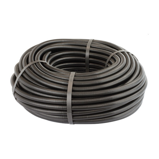 Conduit, Convoluted Tubing, Non-Split, Black Nylon, 21.2mm ID, 25.3mm OD - 50m Roll