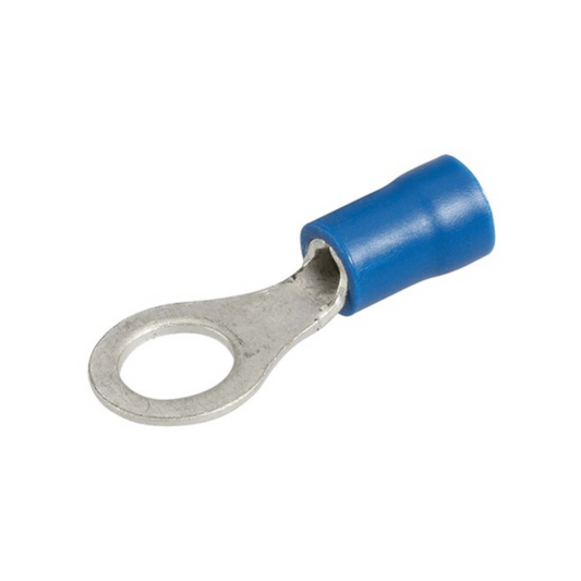 Crimp Terminal, Ring, Insulated, Blue, 3.0mm - 100 Pack