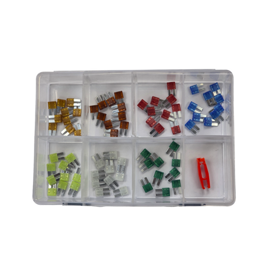 Fuse Assortment Kit, RPT, Micro 2 Blade Fuses, 5 to 30a (7 Types), with Tool - 71 Piece