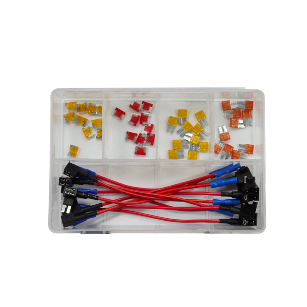 Fuse Assortment Kit, RPT, Micro and Micro 2 Fuses, 5/10a, with Add-a-Circuit Fuse Holders - 50 Piece