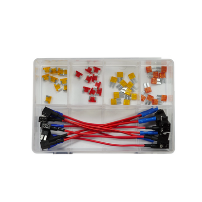Fuse Assortment Kit, RPT, Micro and Micro 2 Fuses, 5/10a, with Add-a-Circuit Fuse Holders - 50 Piece
