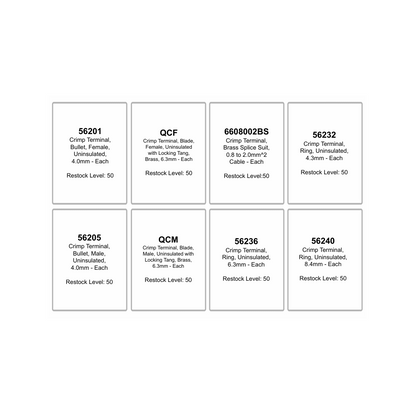 Crimp Terminal Assortment Kit, RPT, Ring/Bullet/Blade/Joiner, Uninsulated, Assorted Sizes - 400 Piece