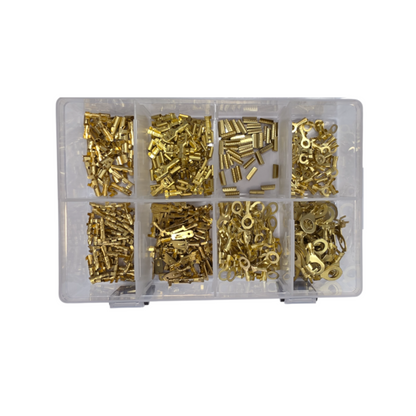 Crimp Terminal Assortment Kit, RPT, Ring/Bullet/Blade/Joiner, Uninsulated, Assorted Sizes - 400 Piece