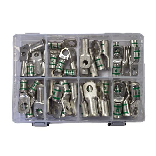Flared Lug Assortment Kit, RPT, 35 to 70mm Cable Entry (8/10/12mm Eye) - 40 Piece