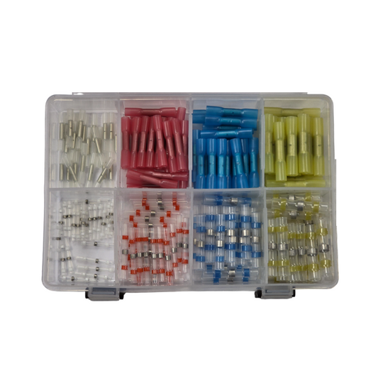Crimp Terminal Assortment Kit, RPT, Cable Joiners & Solder Splices, Mixed Sizes/Colours - 200 Piece