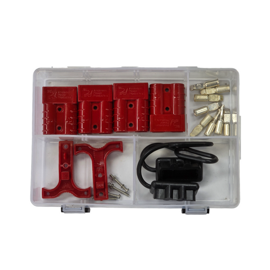 Anderson Connector Assortment Kit, RPT, Red Plugs (4), Pins, with Handles/Insulators - 28 Piece