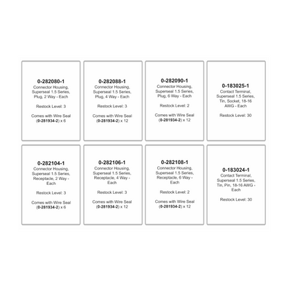 Connector Assortment Kit, RPT, Superseal 1.5 Series, 2/4/6 Way, with Terminals & Wire Seals - 137 Piece
