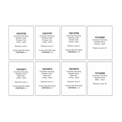 Connector Assortment Kit, RPT, Weather Pack, 2/4/6 Way, with Terminals & Wire Seals - 96 Piece