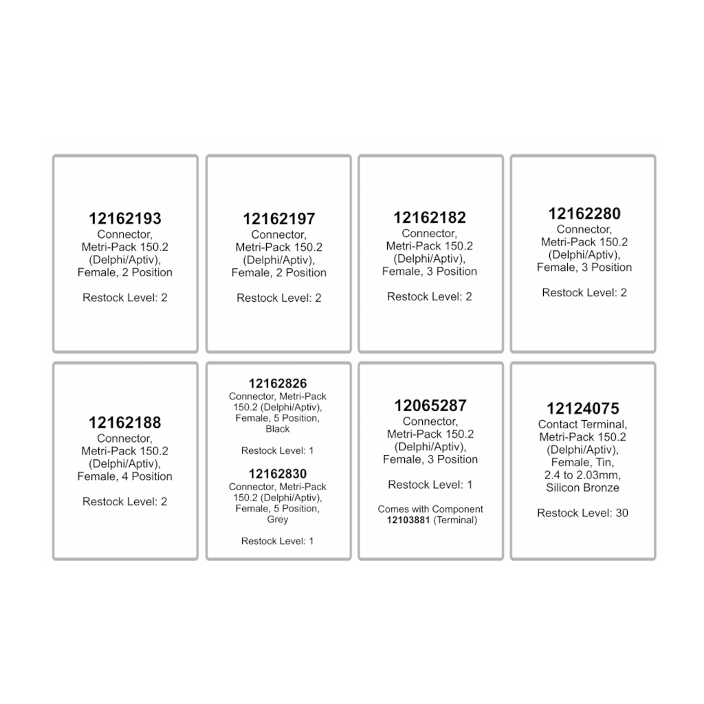 Connector Assortment Kit, RPT, Metri-Pack 150.2 Series, 2/3/4/5 Position, with Terminals - 50 Piece