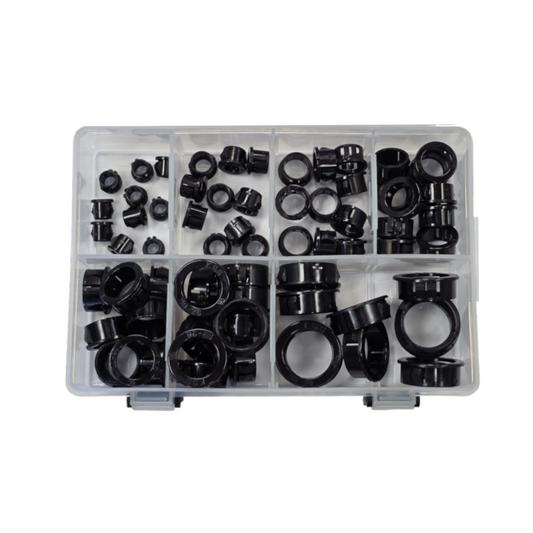 Snap Bushing Assortment Kit, RPT, Cable Protection, Split Nylon, 10 to 29mm - 70 Piece
