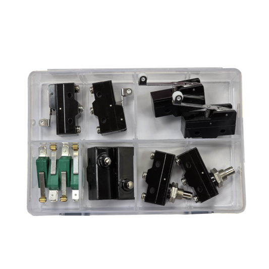 Switch Assortment Kit, RPT, Micro Switches and Limit Switches in Plunger and Roller Types - 12 Piece