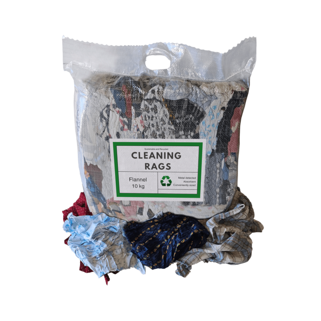 Rags, Flannelette, Non-Hemmed, Heavy Duty, Highly Absorbent - 10kg Bag