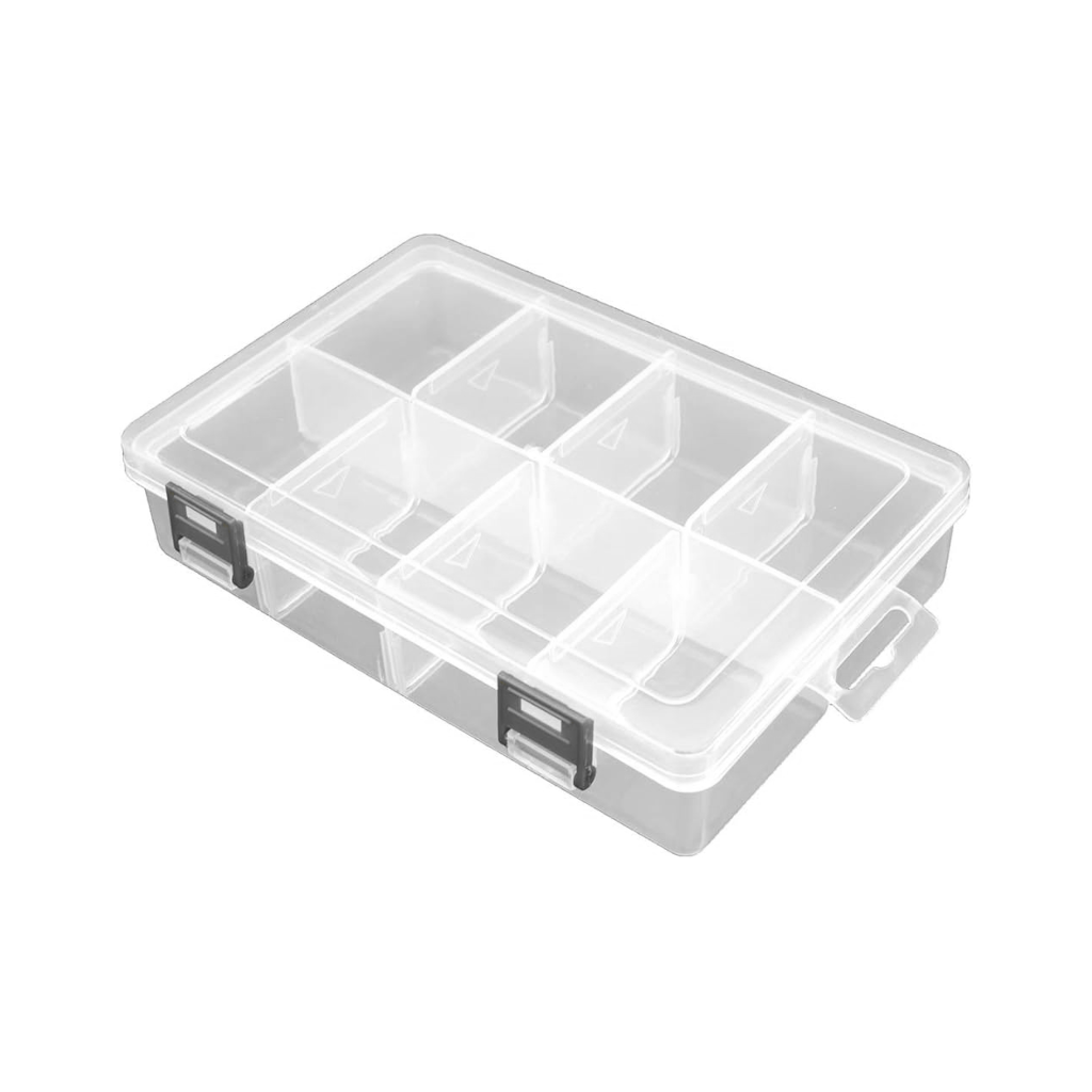 Parts Box, Realport, 8 Compartment, Clear Plastic, 200 x 135 x 45mm - Each
