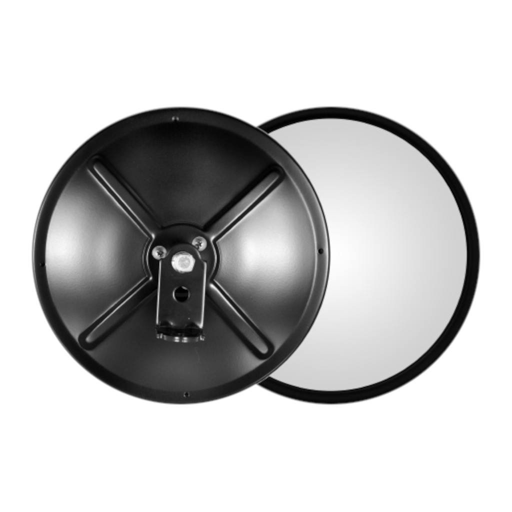 Mirror, ECCO, Round Spotter, Black Steel Housing, West Coast Style, Convex R400, 150 x 85mm - Each
