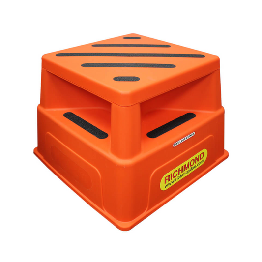 Safety Step, Indented Steps with Grip Tape, Orange, 250kg Rated - Each