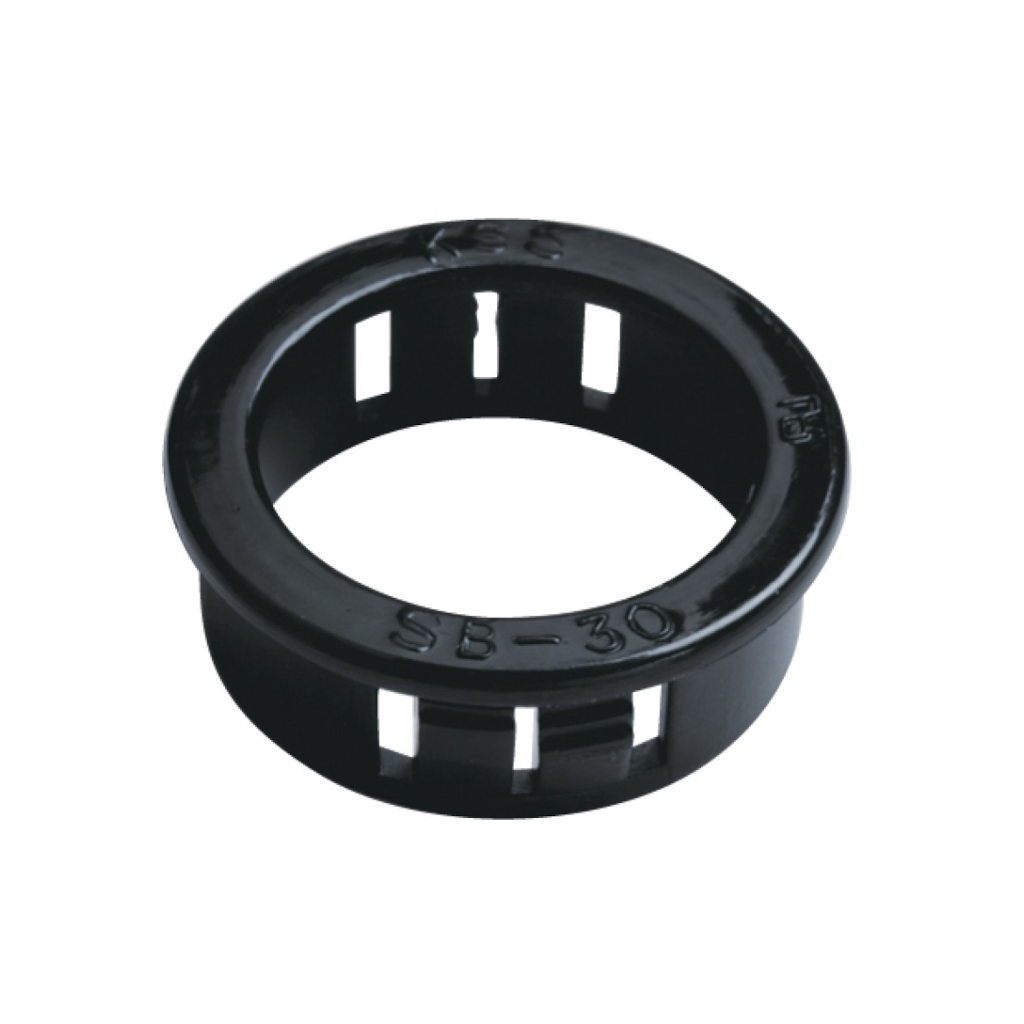 Snap Bushing Cable Protection, Split Nylon, Black, 10mm - 100 Pack