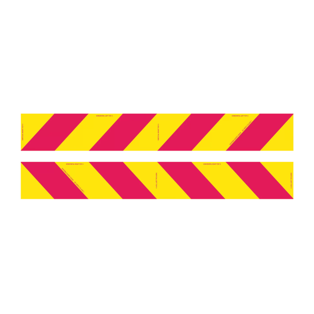 Sign, Rear Marker Candy Stripes, Metal 600 x 150mm - 2 Pack
