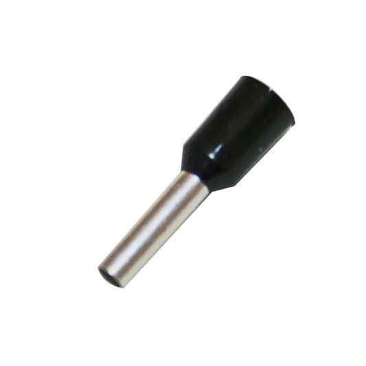 Bootlace Terminal (Ferrule), Insulated, Single Entry, Black, 1.50mm^2 - 100 Pack