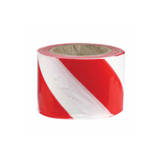 Barrier Tape, Retractable, Suits Safety Cones, Non-Adhesive, Red/White, 9m - Each