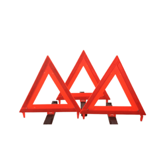 Safety Triangle Set, Breakdown Triangles, High Visibility Reflective, Folding Bases with Case - 3 Pack