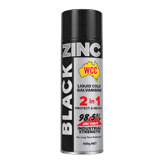 Zinc Aerosol Spray, WCC, Rust and Corrosion Protectant, Black, 400g - Each