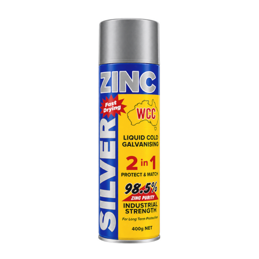Zinc Aerosol Spray, WCC, Rust and Corrosion Protectant, Silver, 400g - Each